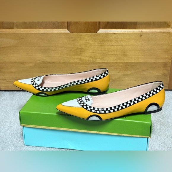 RARE Kate spade yellow taxi cab flats size 7.5 - Picture 4 of 12